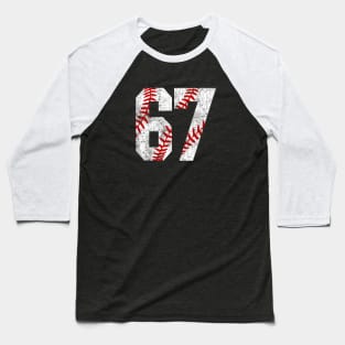 Vintage #67 Baseball Laces Baseball Mom Jersey Love Baseball Baseball T-Shirt